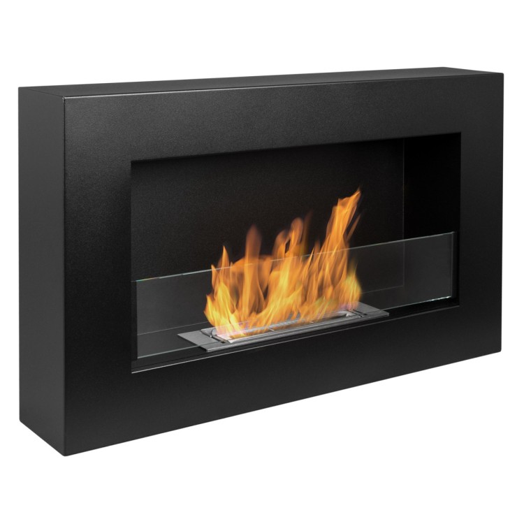 Bioethanol fireplace BOX black 65cm with glass