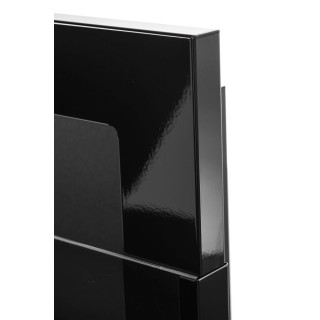 Bioethanol fireplace black glossy 65cm with glass