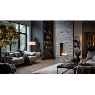 Bioethanol fireplace 2SIDE 60x100cm VERTICAL double-sided, with glass