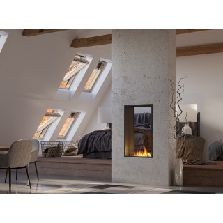 Bioethanol fireplace 2SIDE 60x100cm VERTICAL double-sided, with glass