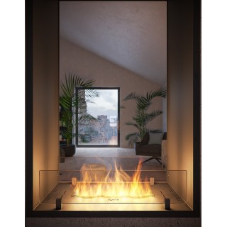 Bioethanol fireplace 2SIDE 60x100cm VERTICAL double-sided, with glass