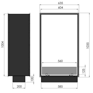 Bioethanol fireplace 2SIDE 60x100cm VERTICAL double-sided, with glass