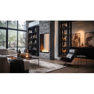 Bioethanol fireplace 2SIDE 70x140cm VERTICAL double-sided, with glass