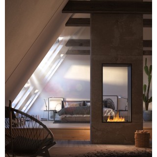 Bioethanol fireplace 2SIDE 70x140cm VERTICAL double-sided, with glass