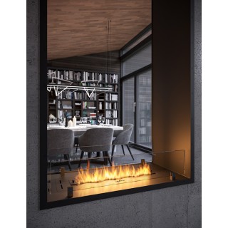 Bioethanol fireplace 2SIDE 70x140cm VERTICAL double-sided, with glass