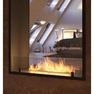 Bioethanol fireplace 2SIDE 70x140cm VERTICAL double-sided, with glass