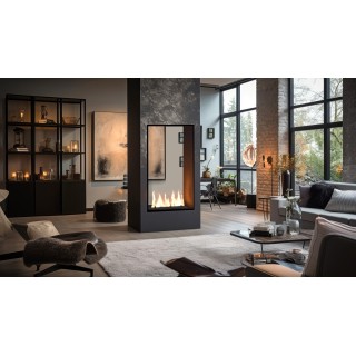 Bioethanol fireplace 2SIDE 80x160cm VERTICAL double-sided, with glass