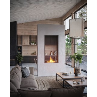 Bioethanol fireplace 2SIDE 80x160cm VERTICAL double-sided, with glass