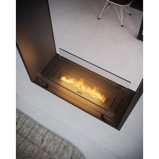 Bioethanol fireplace 2SIDE 80x160cm VERTICAL double-sided, with glass