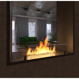 Bioethanol fireplace 2SIDE 80x160cm VERTICAL double-sided, with glass