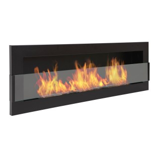 Bio ethanol fireplace black 120cm with glass
