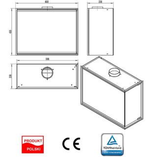 Bioethanol fireplace corner FULL glass 60cm right