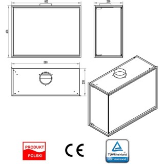 Bioethanol fireplace corner FULL glass 60cm left