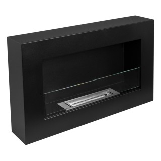 Bioethanol fireplace BOX black 65cm with glass