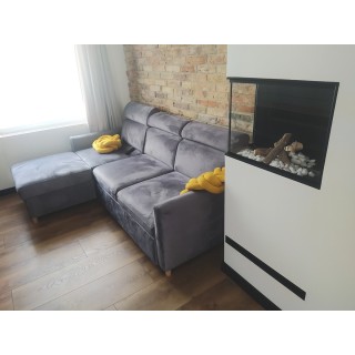 Bioethanol fireplace corner FULL glass 60cm left