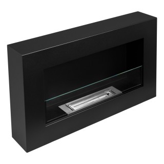 Bioethanol fireplace BOX black 65cm with glass