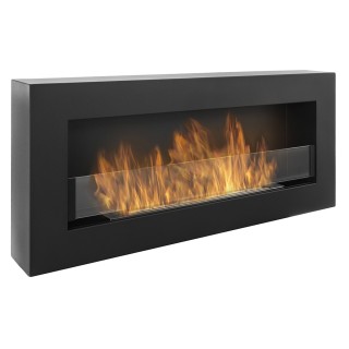 Bioethanol fireplace BOX black 90cm with glass