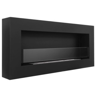 Bioethanol fireplace BOX black 90cm with glass