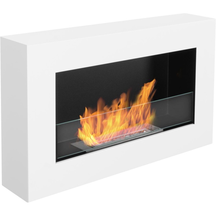 Bioethanol fireplace BOX white 65cm with glass