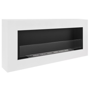 Bioethanol fireplace BOX white 90cm with glass