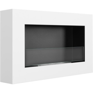 Bioethanol fireplace BOX white 65cm with glass