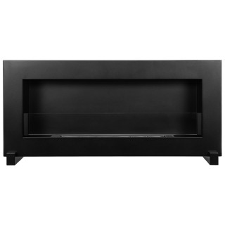 Standing bioethanol fireplace black 90cm glass