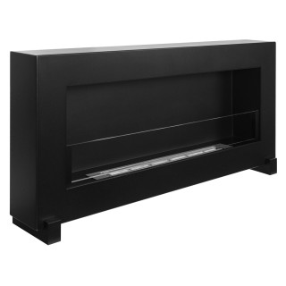 Standing bioethanol fireplace black 90cm glass