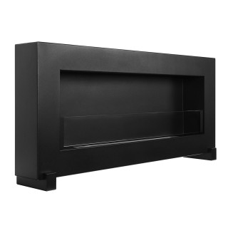 Standing bioethanol fireplace black 90cm glass