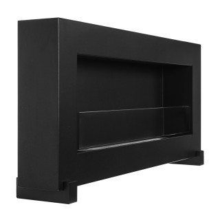 Standing bioethanol fireplace black 90cm glass