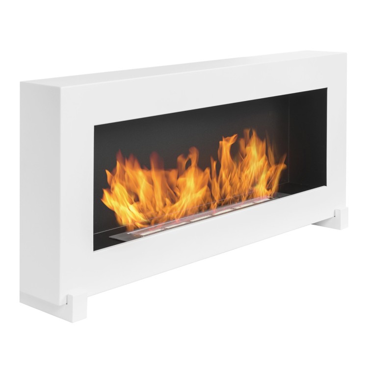 Standing bioethanol fireplace white 90cm