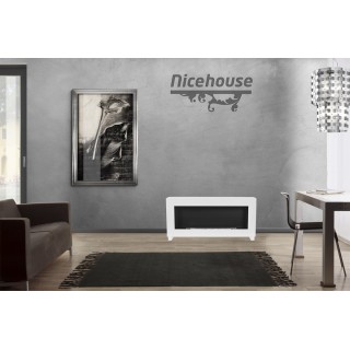 Standing bioethanol fireplace white 90cm