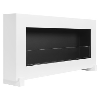 Standing bioethanol fireplace white 90cm glass