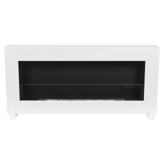 Standing bioethanol fireplace white 90cm glass