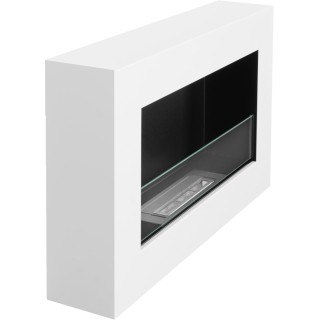 Bioethanol fireplace BOX white 65cm with glass