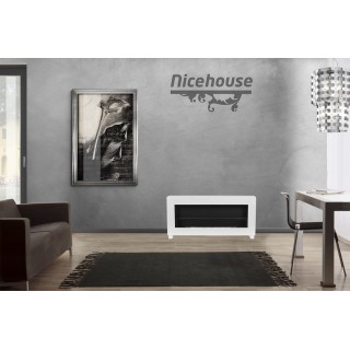 Standing bioethanol fireplace white 90cm glass