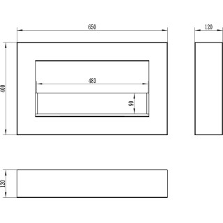 Bioethanol fireplace BOX white 65cm with glass