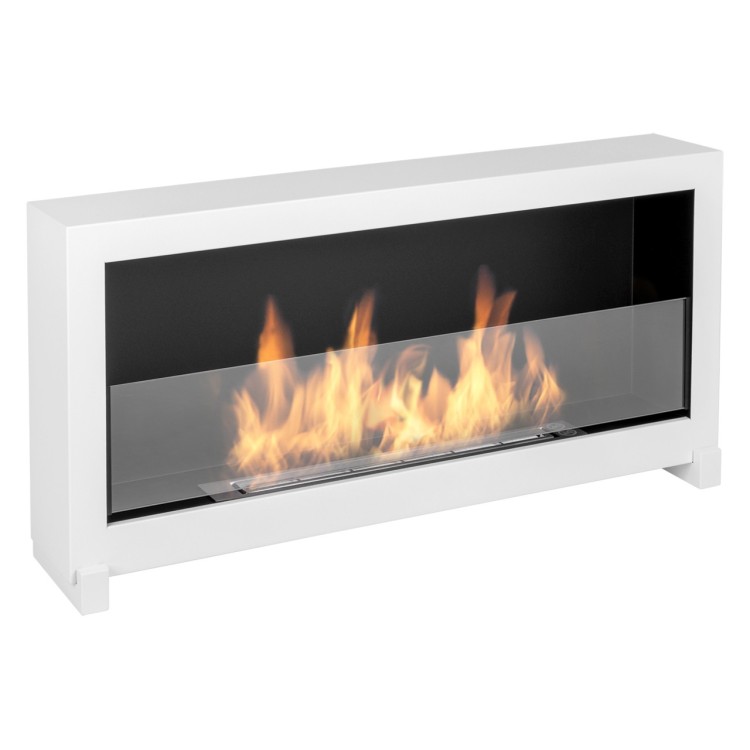 Bio ethanol fireplace S-Line BOX white 90cm glass standing