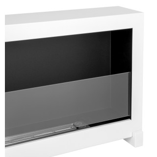 Bio ethanol fireplace S-Line BOX white 90cm glass standing