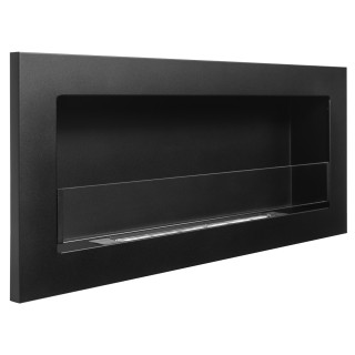 Bioethanol fireplace black 90cm with glass SLIM