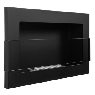 Bio ethanol fireplace black 65cm with glass