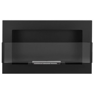 Bio ethanol fireplace black 65cm with glass