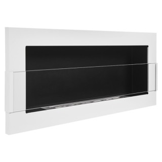 Bioethanol fireplace white 90cm with glass