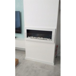 Bioethanol fireplace white 90cm with glass