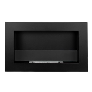 Bio ethanol fireplace black 65cm with glass SLIM