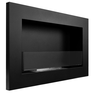 Bio ethanol fireplace black 65cm with glass SLIM