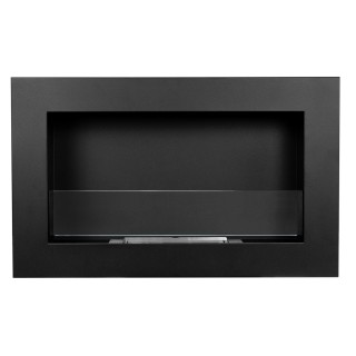 Bio ethanol fireplace black 65cm with glass SLIM