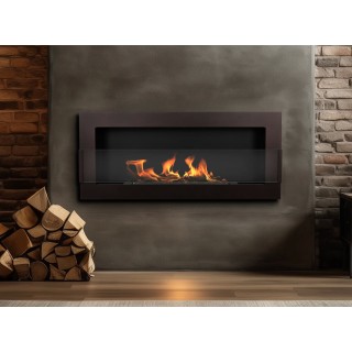 Bioethanol fireplace brown 90cm with glass