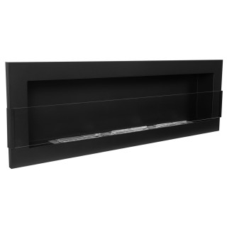 Bio ethanol fireplace black 120cm with glass