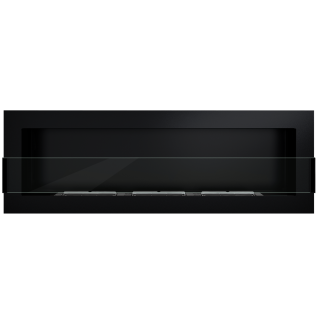 Bio ethanol fireplace black 120cm with glass