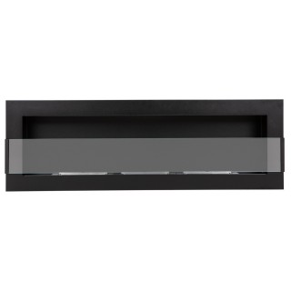 Bio ethanol fireplace black 120cm with glass